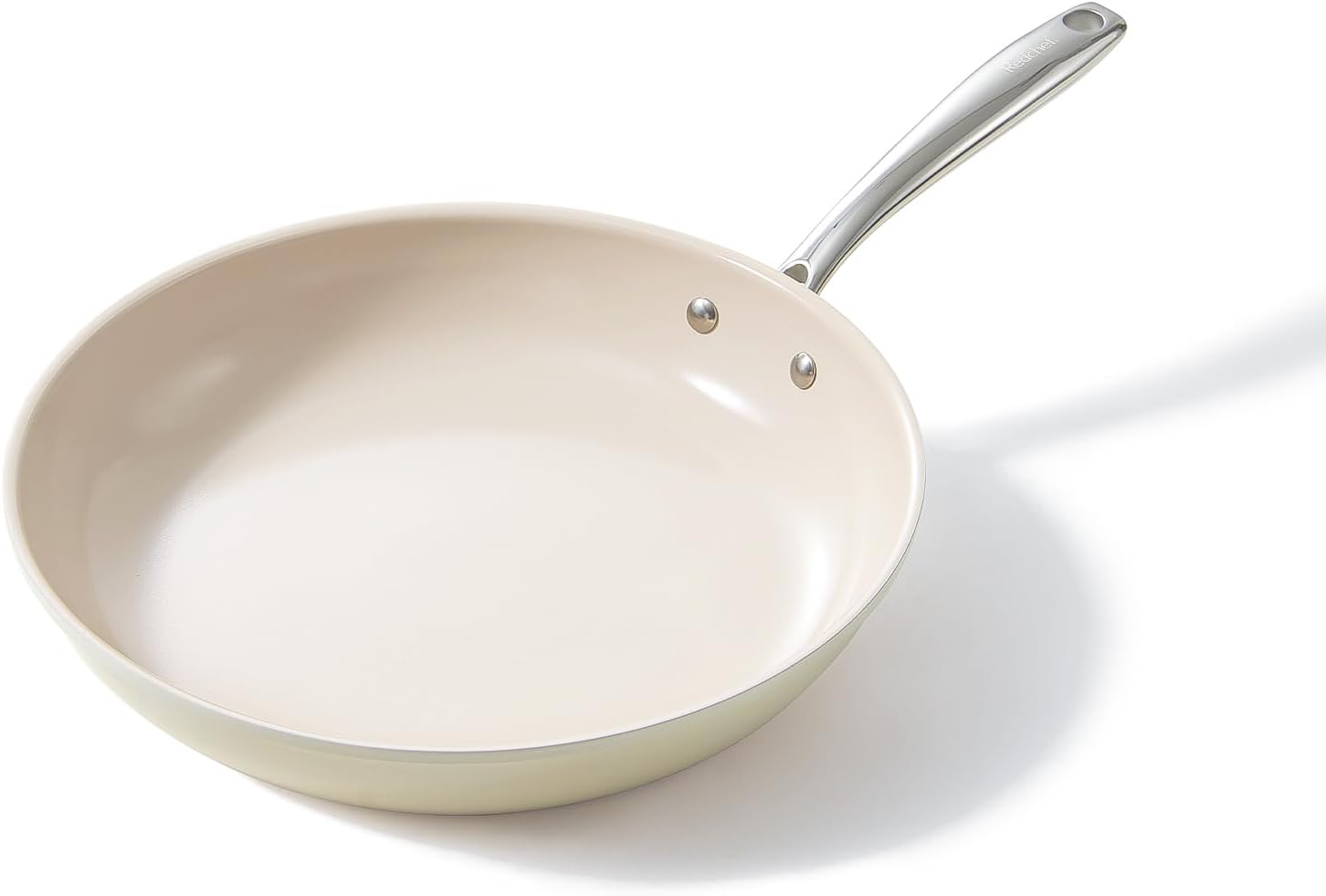 Redchef Ceramic Frying Pan Set, Non Stick Ceramic Pans for Cooking, 8" 9.5" 11" Skillet Set, No PFAS & PTFE & PFOA with Stainless Steel Handle, Oven Safe Max up to 842°F (Grey)