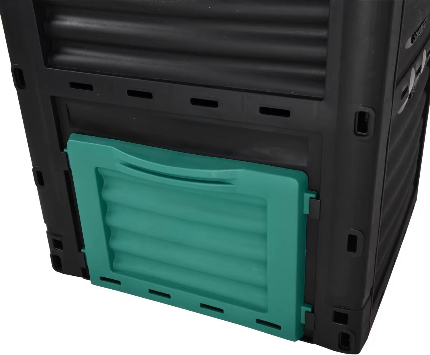 Easy Shopping® Garden Compost Bin, 300L Outdoor Composting Container for Kitchen & Garden Waste Composter with Hinged Lid, Durable & Waterproo Black and Green