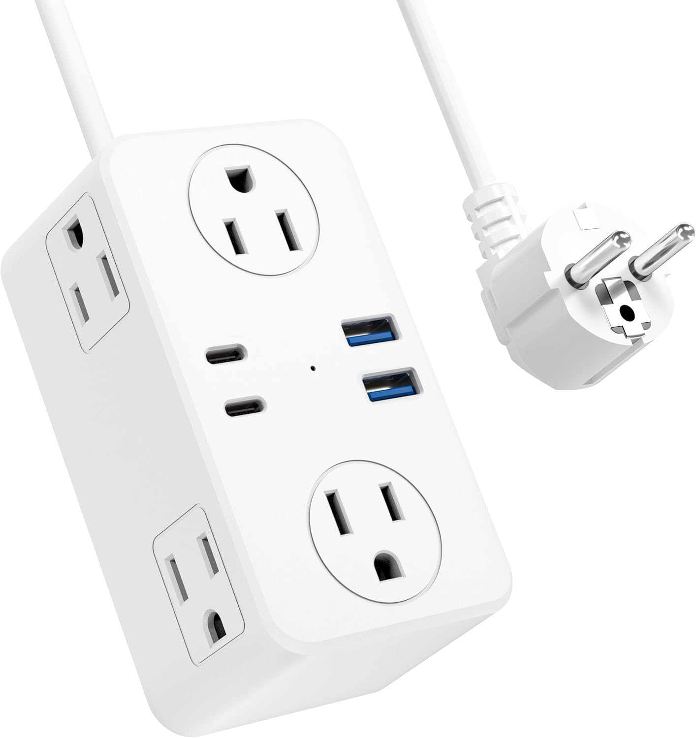 UK Adapters for Travel, US to UK Plug Adapter, 6 AC Outlets, 4 USB Ports (2 USB C), 3ft Wrapped Around Extension Cord, Type G Plug Adapter, for UK Ireland Hong Kong Travel