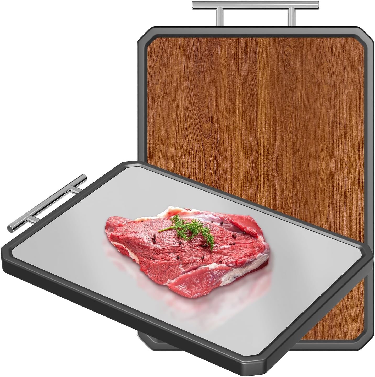 Titanium Cutting Boards for Kitchen, Large 16x11 Inch Pure Titanium and Wheat Straw PP Double Sided Chopping Board, Dishwasher Safe, Easy to Clean