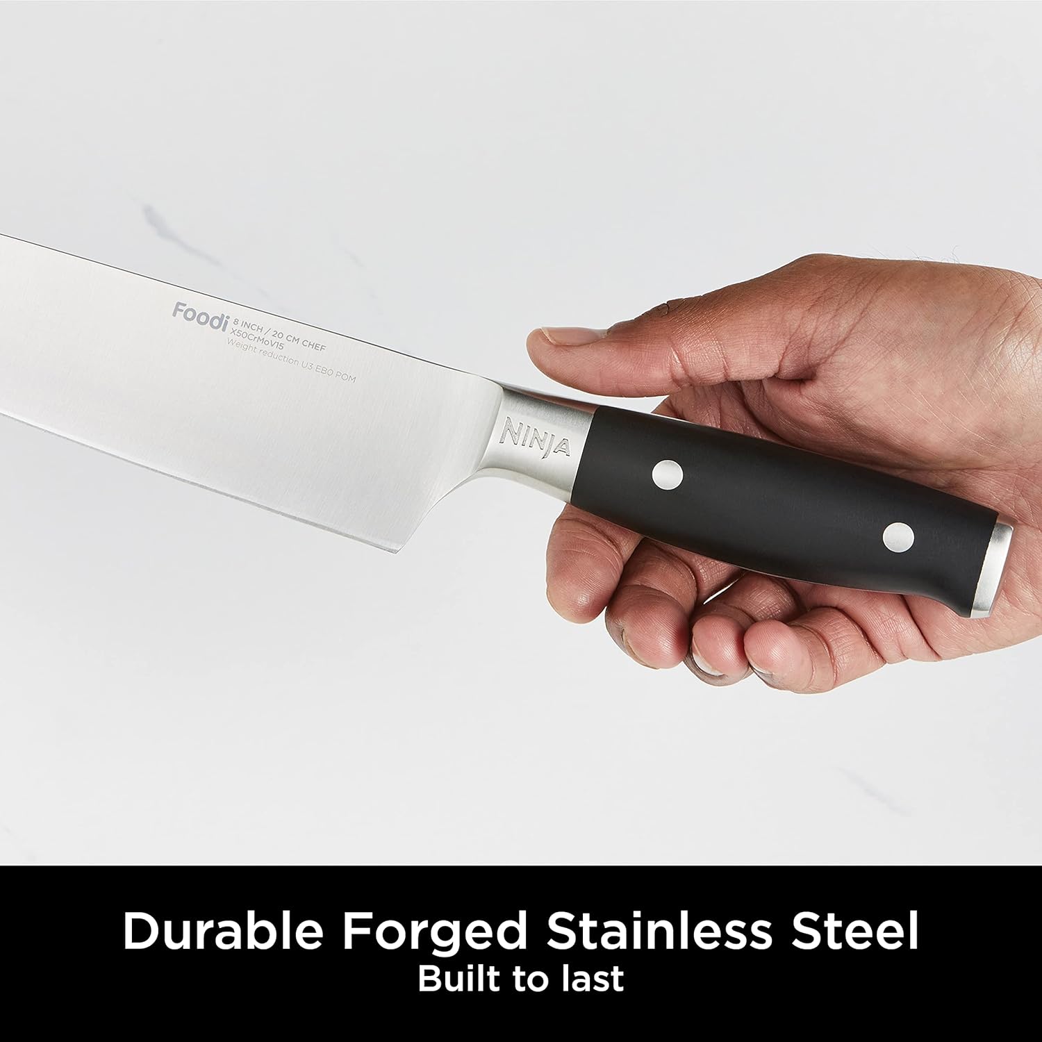 Ninja Foodi StaySharp Knife Block with Integrated Sharpener; 5 Knives and Scissors (1 pair), Sharp 6-Piece Knife Set; Chef, Bread, Slicing, Utility, Paring Knives & Scissors, Stainless Steel, K32006UK