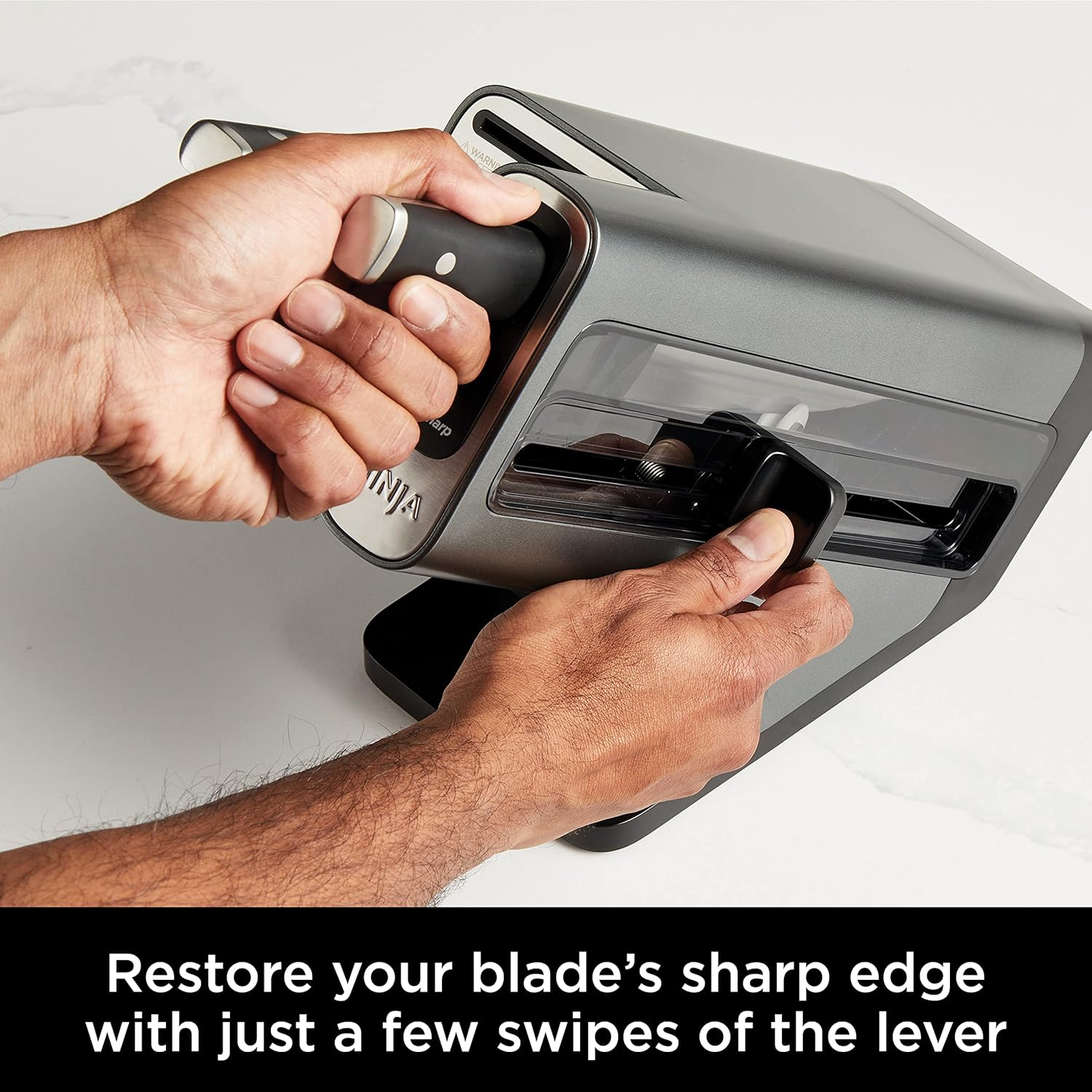 Ninja Foodi StaySharp Knife Block with Integrated Sharpener; 5 Knives and Scissors (1 pair), Sharp 6-Piece Knife Set; Chef, Bread, Slicing, Utility, Paring Knives & Scissors, Stainless Steel, K32006UK