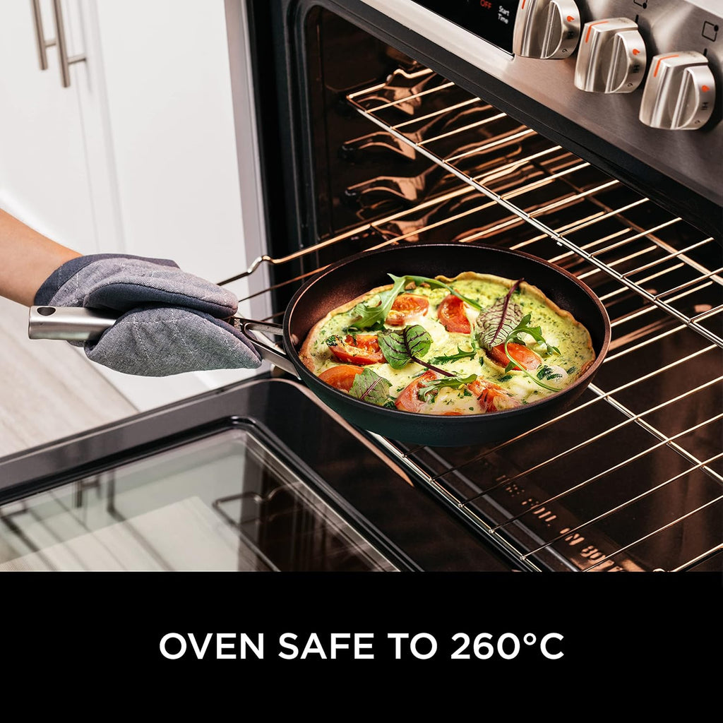 Ninja ZEROSTICK Premium 5-Piece Pan Set, Long Lasting Non-Stick, 3x Saucepans with Glass Lids, 1x Milk Pan, 1x Frying Pan, Hard Anodised Aluminium, Induction Compatible, Grey C35000UK