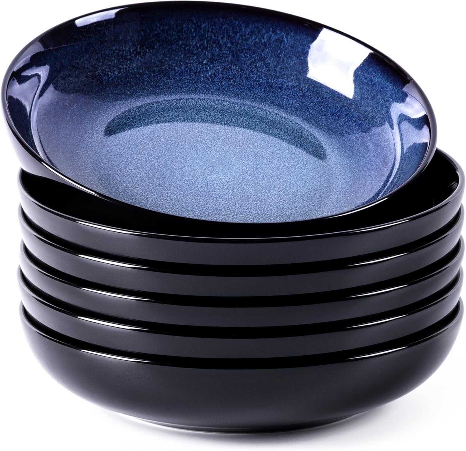 LeRatio Dinner Set for 6, 18 Piece Stoneware Plates and Bowls Set, Chip & Scratch Resistant Reactive Glazed Dinnerware Set, Dishwasher & Microwave Safe Crockery Set (Cappuccino, Service for 6)
