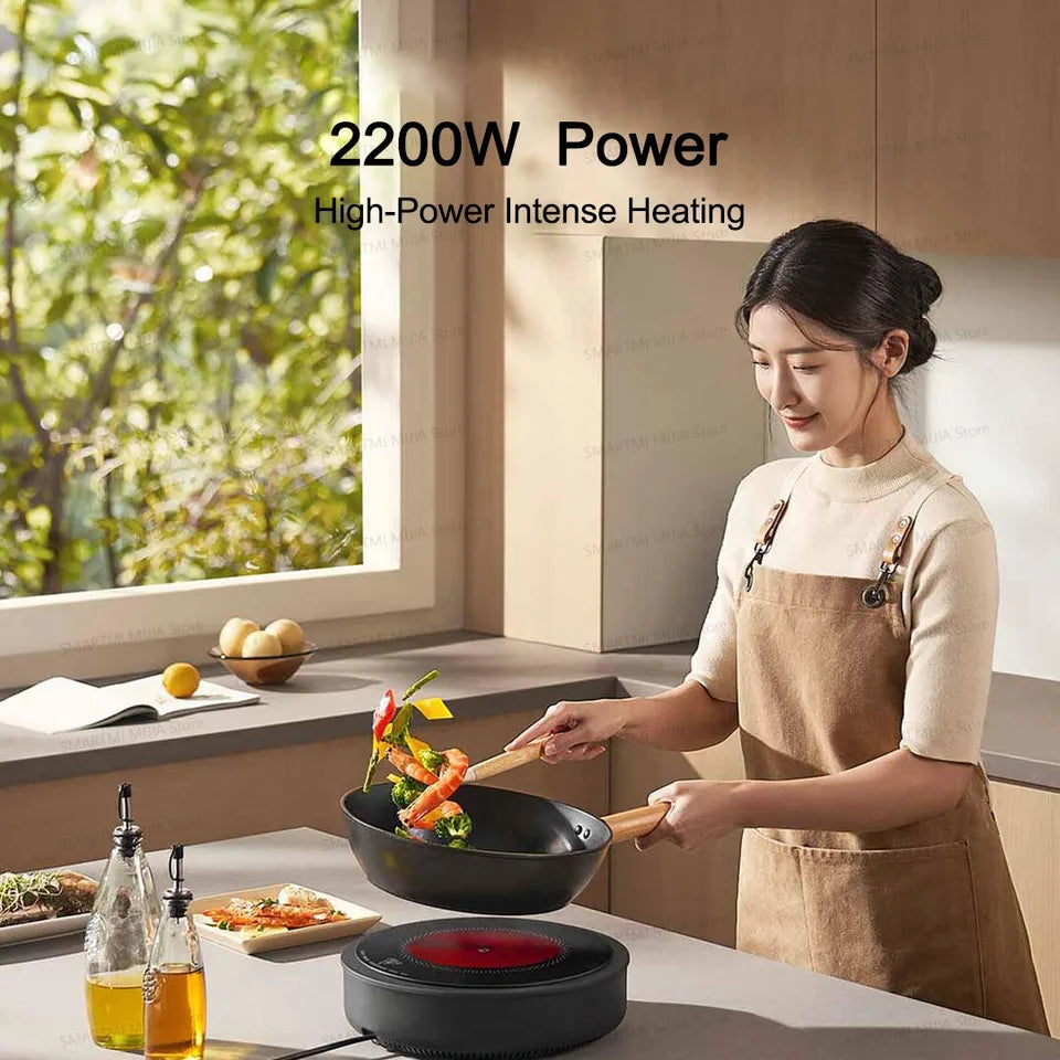 XIAOMI MIJIA Electric Ceramic Cooktop,10‑Level Power With Child Safety Lock,Timer,2200W Induction Cooker,CN Version With Adapter