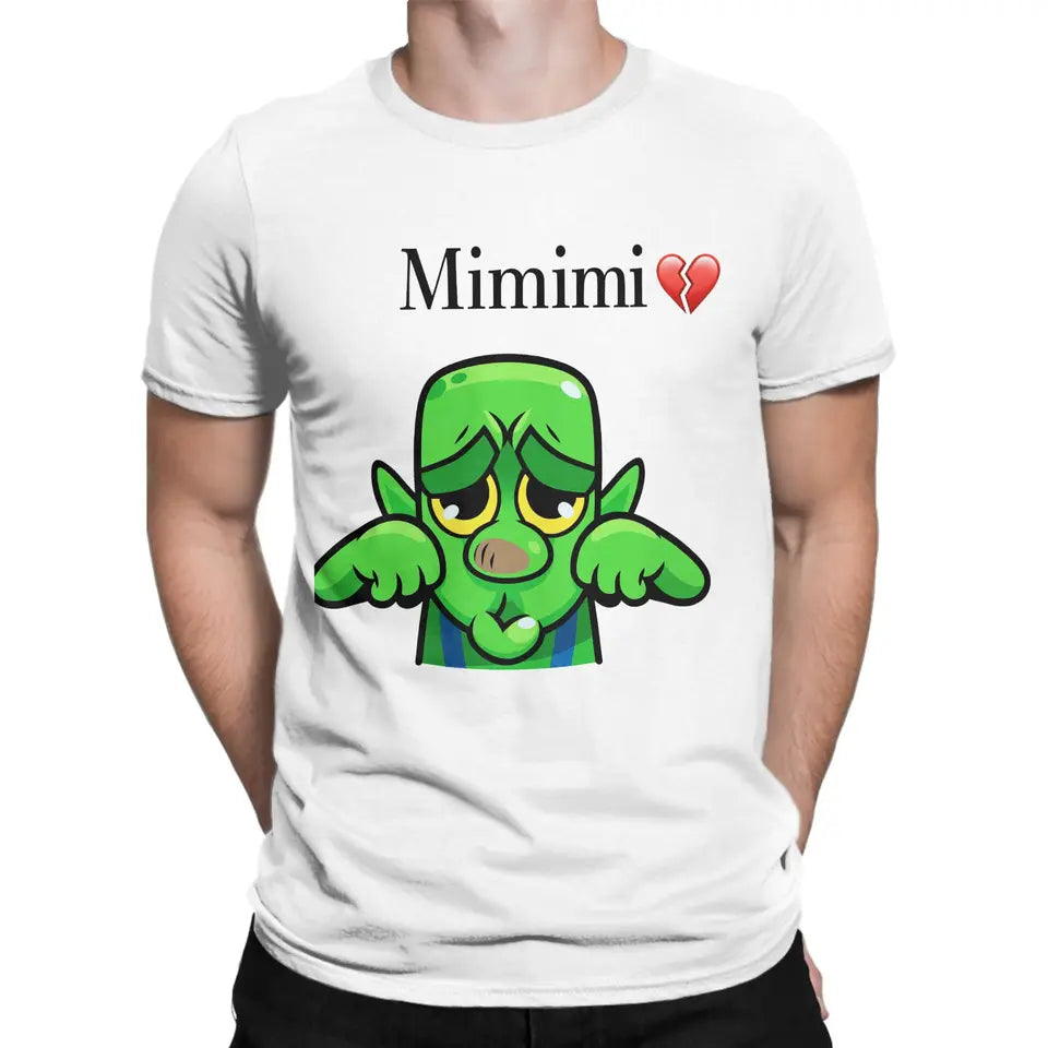 Mimimi Clash Royale Goblin Crying T Shirt Men 100% Cotton Funny T-Shirts Crewneck  Tees Short Sleeve Clothing Adult