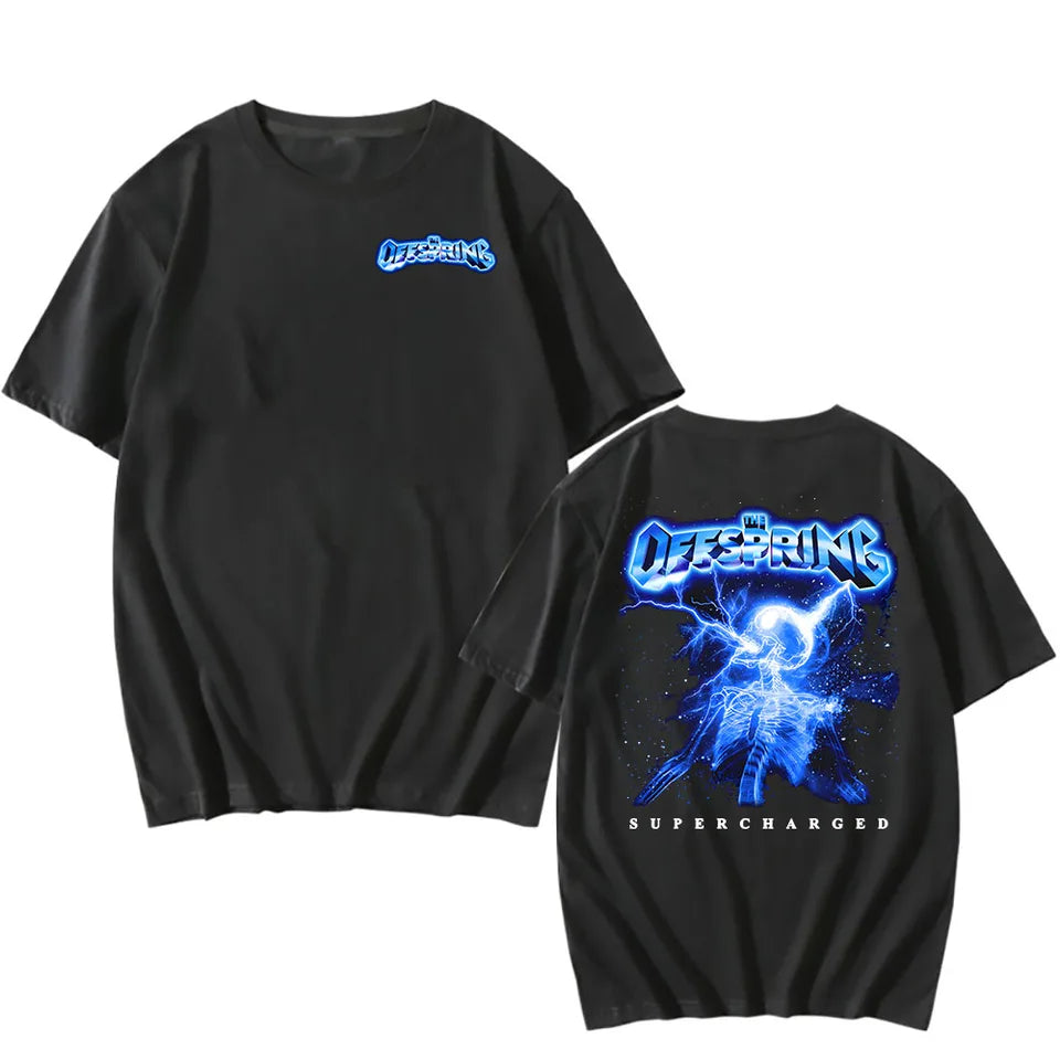 The Offspring: Supercharged Worldwide in 25 T-shirt New Album Tour Graphic Tshirts Summer Cotton Short Sleeve T Shirt for Mens