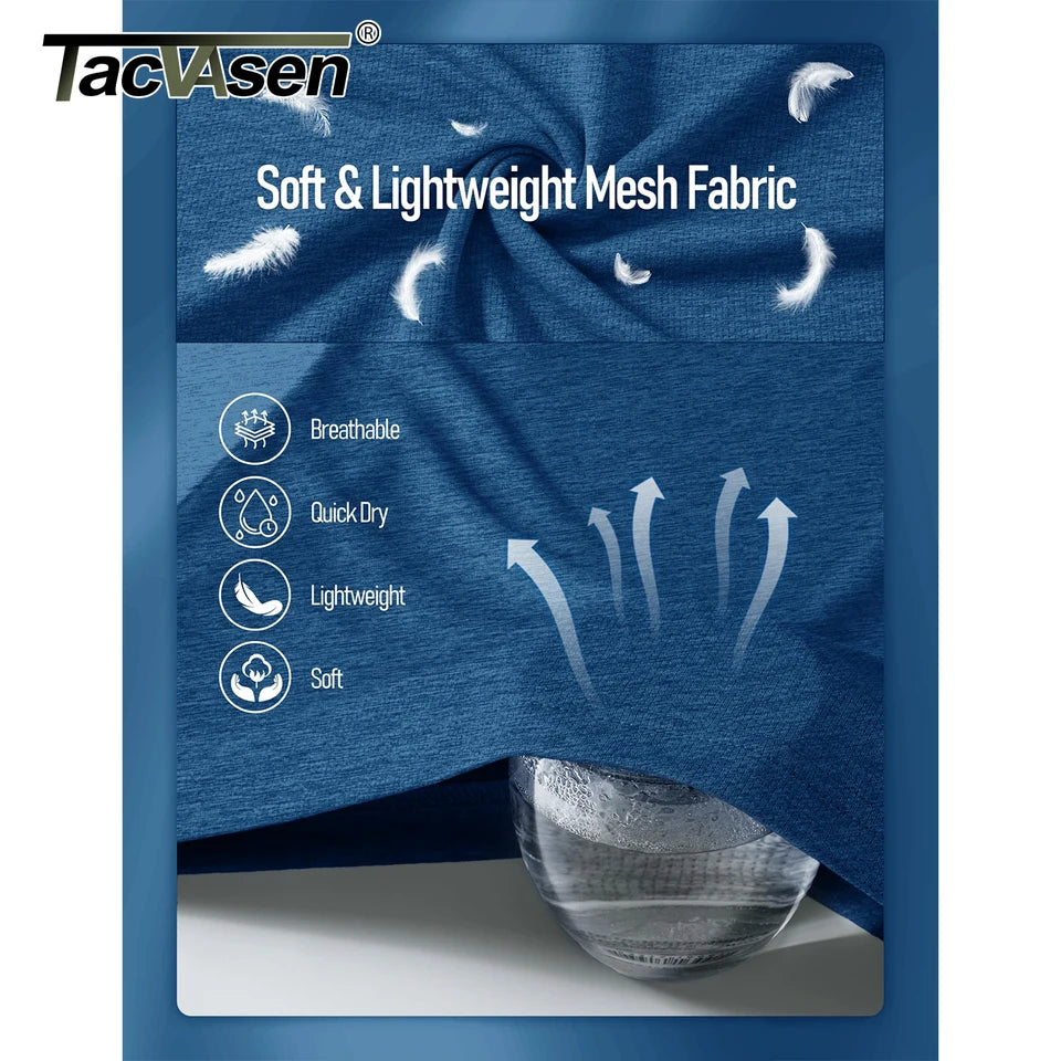 TACVASEN Quick Dry Sun Protection Shirts Mens Mesh Short Sleeve UPF 50+ Athletic T-Shirts Hiking Running Workout Gym Rash Guard