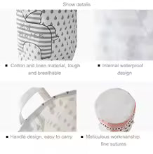 2025 Waterproof Dirty Barrel Folding Toy Creative Clothes Basket Bra Necktie Socks Storage Box Bag Bins Organizer Laundry Basket