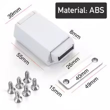 2pcs Magnetic Door Catch Latch -Invisible Strong Adhesion, Drill-Free Mount, Seamless Release- Ideal for Cabinets, Sliding Doors