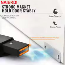 2pcs Magnetic Door Catch Latch -Invisible Strong Adhesion, Drill-Free Mount, Seamless Release- Ideal for Cabinets, Sliding Doors
