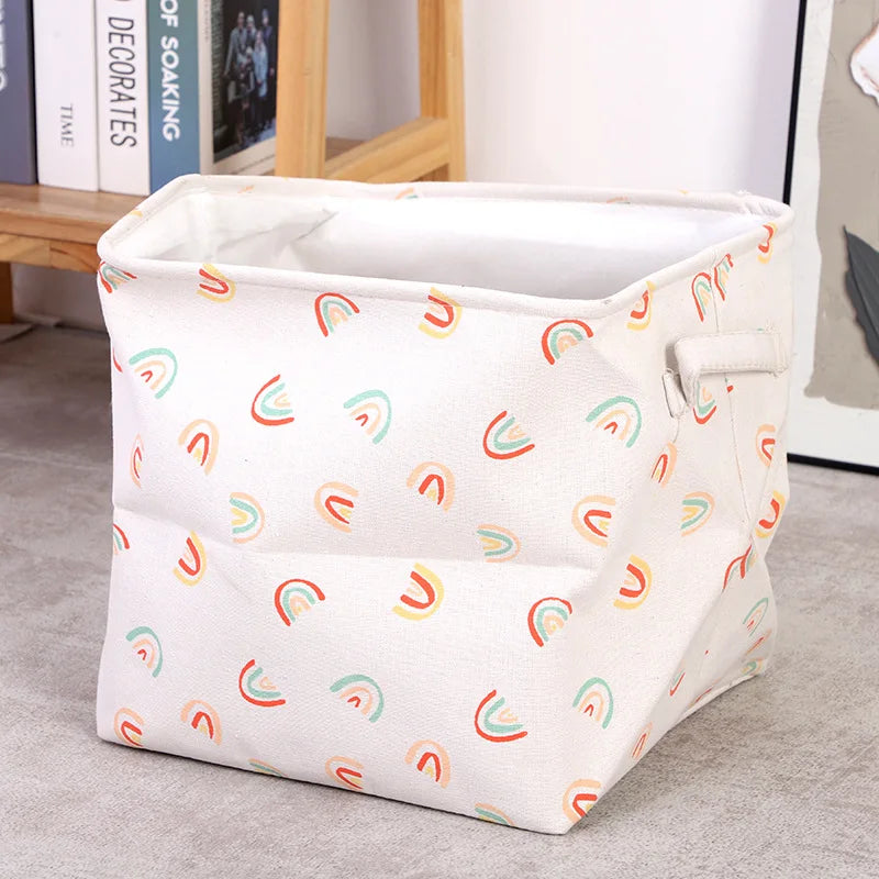 3D Rabbits Storage Bag Canvas Eva Rope Organizer Baskets Finishing Foldable Sundries Drawstring Large Collapsible Laundry Basket