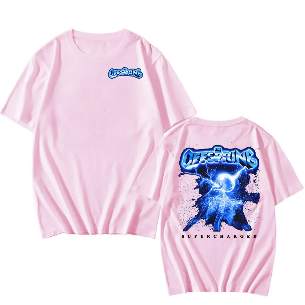 The Offspring: Supercharged Worldwide in 25 T-shirt New Album Tour Graphic Tshirts Summer Cotton Short Sleeve T Shirt for Mens