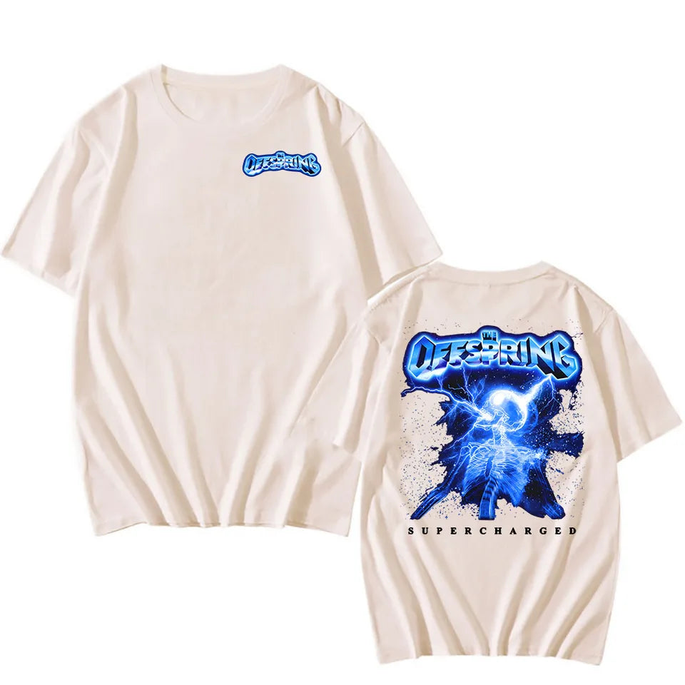The Offspring: Supercharged Worldwide in 25 T-shirt New Album Tour Graphic Tshirts Summer Cotton Short Sleeve T Shirt for Mens