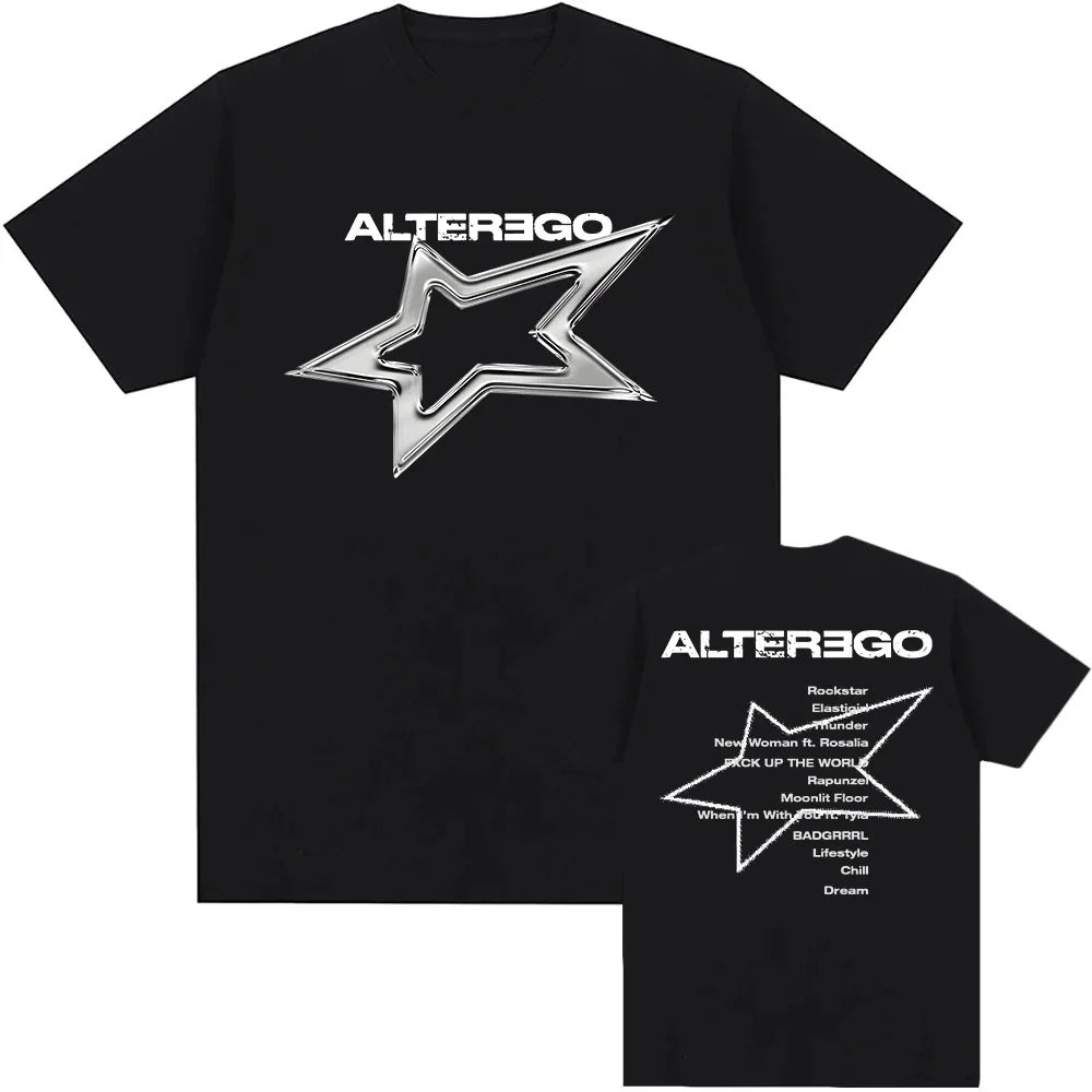 Koran Singer Album Alter Ego Graphic Tshirts LISA Fashion Hip Hop Streetwear Unisex Summer Cotton Tees Men Women Clothing Male