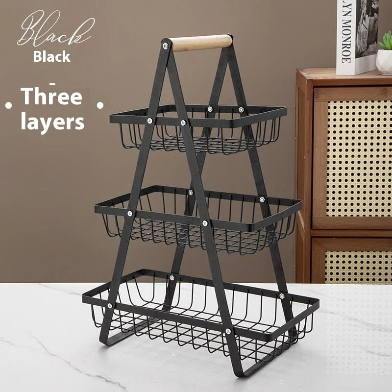 2-Tier Fruit Basket ,Fruit Bowl Holder Bread Basket Vegetable Rack, Detachable Fruit Holder for Fruit, Vegetables, Snacks