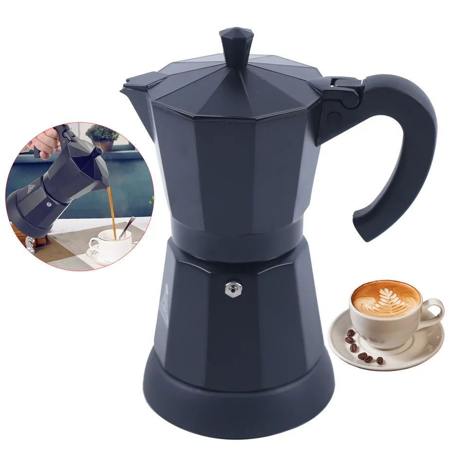 Espresso Maker Electric Coffee Maker Aluminium Mocha Pot Espresso Jug Coffee Maker With Electric Hob 300 Ml 6 Cups