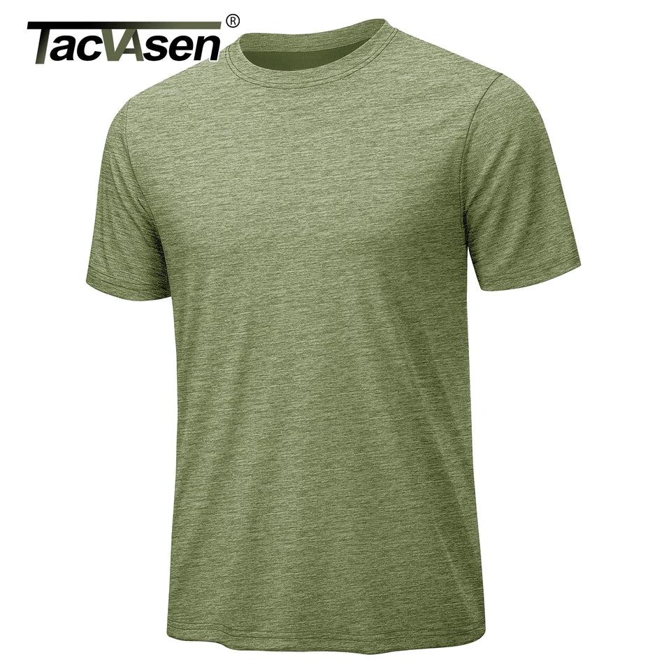 TACVASEN Quick Dry Sun Protection Shirts Mens Mesh Short Sleeve UPF 50+ Athletic T-Shirts Hiking Running Workout Gym Rash Guard