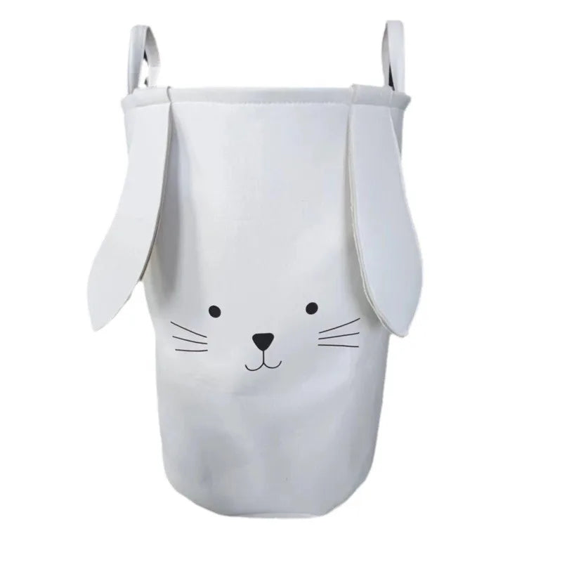 3D Rabbits Storage Bag Canvas Eva Rope Organizer Baskets Finishing Foldable Sundries Drawstring Large Collapsible Laundry Basket