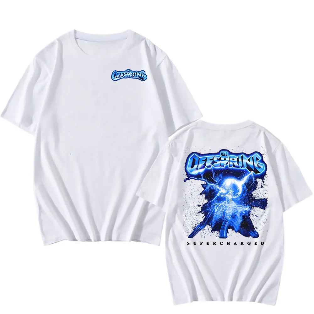 The Offspring: Supercharged Worldwide in 25 T-shirt New Album Tour Graphic Tshirts Summer Cotton Short Sleeve T Shirt for Mens