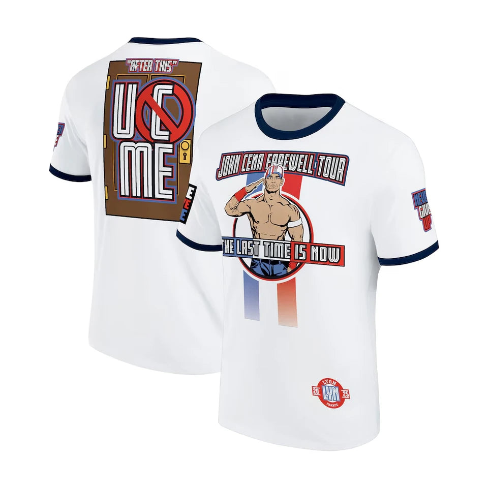 Men's White John Cena Farewell Tour 2025 Lyon T-Shirt New Quick Dry Sports Short-sleeved Daily Casual Oversized T-shirt Man
