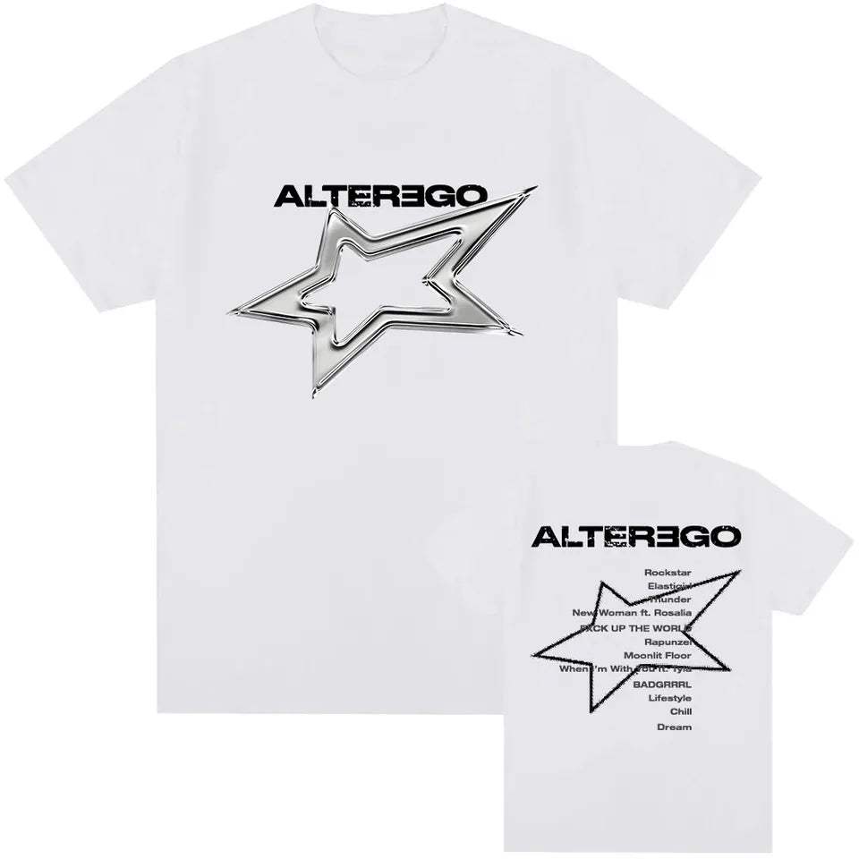 Koran Singer Album Alter Ego Graphic Tshirts LISA Fashion Hip Hop Streetwear Unisex Summer Cotton Tees Men Women Clothing Male