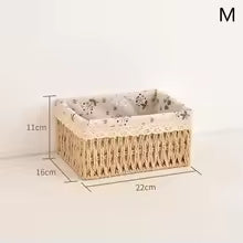 Handmade Woven Storage Basket Multi-purpose Snack Organizer Baskets