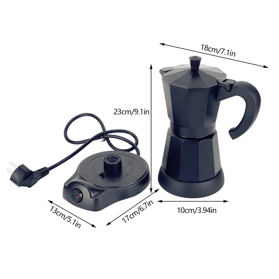 Espresso Maker Electric Coffee Maker Aluminium Mocha Pot Espresso Jug Coffee Maker With Electric Hob 300 Ml 6 Cups