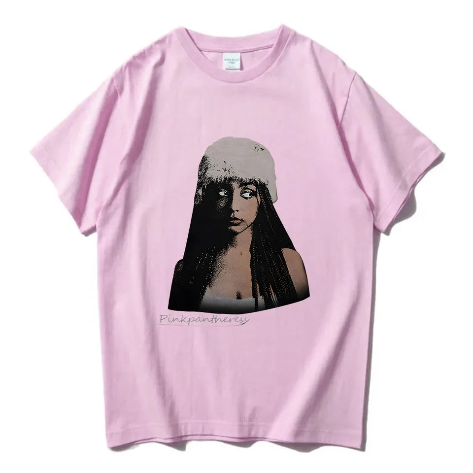 Singer PinkPantheress T-shirt Camisas De Hombre Hip Hop Cotton Comfortable Tee-shirt Short Sleeve Summer Women Tshirts Harajuku