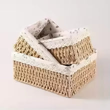 Handmade Woven Storage Basket Multi-purpose Snack Organizer Baskets