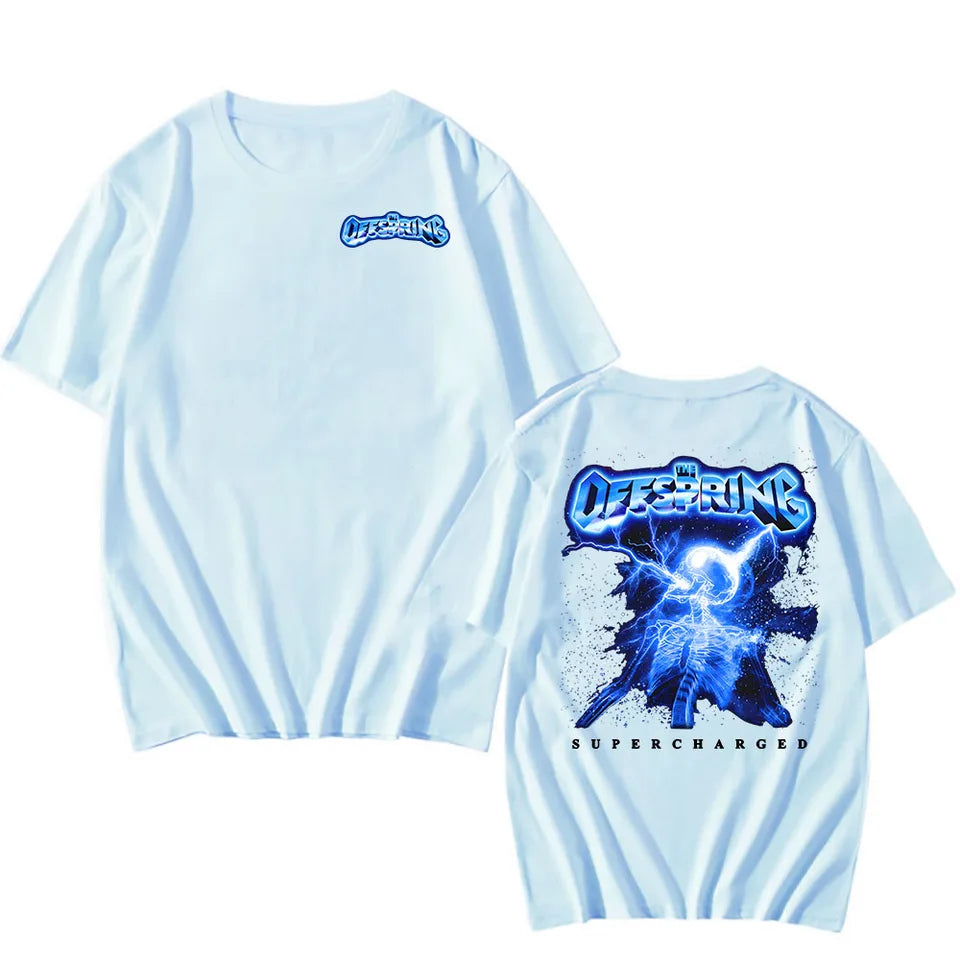The Offspring: Supercharged Worldwide in 25 T-shirt New Album Tour Graphic Tshirts Summer Cotton Short Sleeve T Shirt for Mens