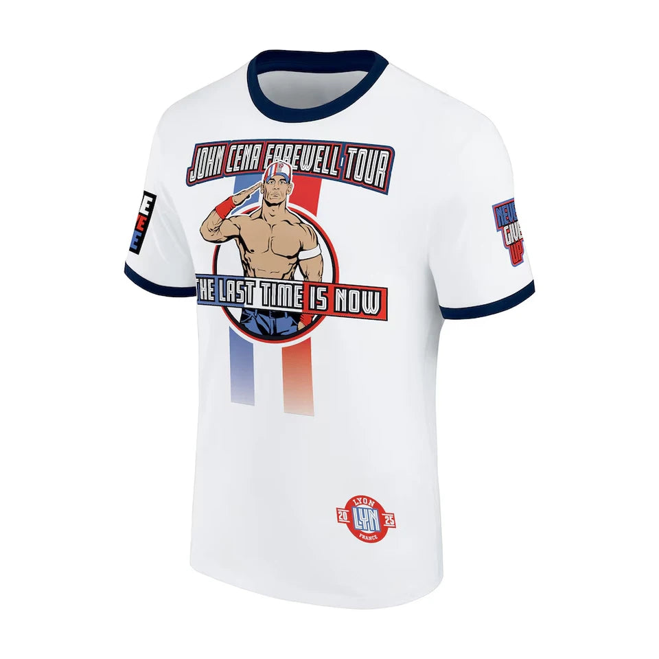 Men's White John Cena Farewell Tour 2025 Lyon T-Shirt New Quick Dry Sports Short-sleeved Daily Casual Oversized T-shirt Man
